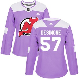 Women's New Jersey Devils Nick DeSimone Adidas Authentic Fights Cancer Practice Jersey - Purple