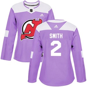 Women's New Jersey Devils Brendan Smith Adidas Authentic Fights Cancer Practice Jersey - Purple