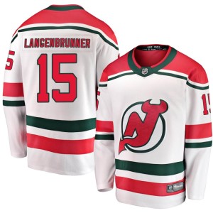 Men's New Jersey Devils Jamie Langenbrunner Fanatics Branded Breakaway Alternate Jersey - White