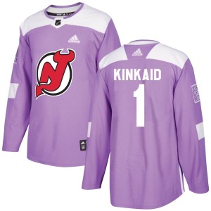 Youth New Jersey Devils Keith Kinkaid Adidas Authentic Fights Cancer Practice Jersey - Purple