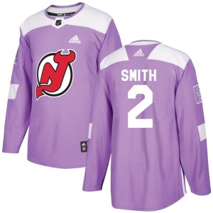 Youth New Jersey Devils Brendan Smith Adidas Authentic Fights Cancer Practice Jersey - Purple