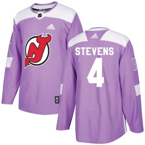 Youth New Jersey Devils Scott Stevens Adidas Authentic Fights Cancer Practice Jersey - Purple