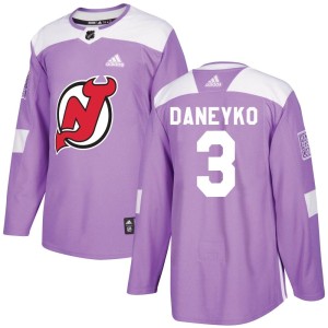Men's New Jersey Devils Ken Daneyko Adidas Authentic Fights Cancer Practice Jersey - Purple