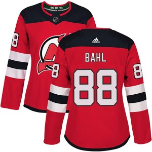 Women's New Jersey Devils Kevin Bahl Adidas Authentic Home Jersey - Red