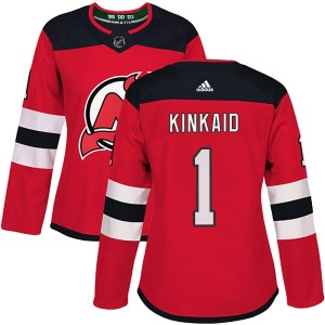 Women's New Jersey Devils Keith Kinkaid Adidas Authentic Home Jersey - Red