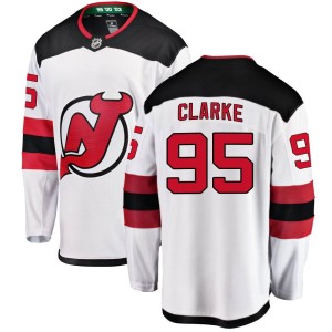Men's New Jersey Devils Graeme Clarke Fanatics Branded Breakaway Away Jersey - White
