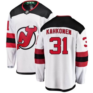 Men's New Jersey Devils Kaapo Kahkonen Fanatics Branded Breakaway Away Jersey - White