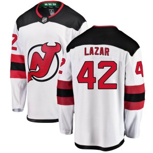 Men's New Jersey Devils Curtis Lazar Fanatics Branded Breakaway Away Jersey - White
