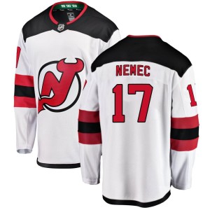 Men's New Jersey Devils Simon Nemec Fanatics Branded Breakaway Away Jersey - White