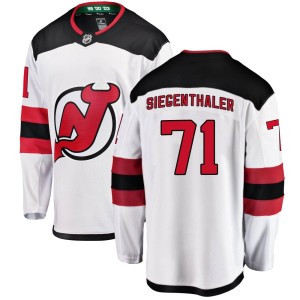 Men's New Jersey Devils Jonas Siegenthaler Fanatics Branded Breakaway Away Jersey - White