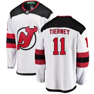 Men's New Jersey Devils Chris Tierney Fanatics Branded Breakaway Away Jersey - White