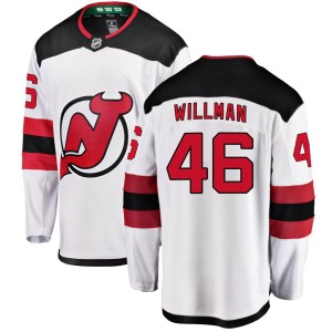 Men's New Jersey Devils Max Willman Fanatics Branded Breakaway Away Jersey - White