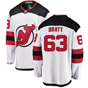 Youth New Jersey Devils Jesper Bratt Fanatics Branded Breakaway Away Jersey - White