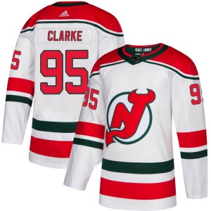 Men's New Jersey Devils Graeme Clarke Adidas Authentic Alternate Jersey - White