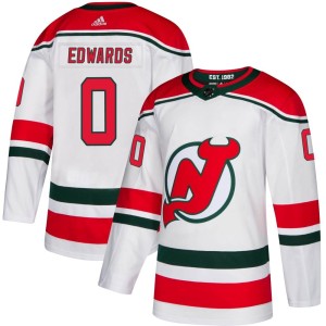 Men's New Jersey Devils Ethan Edwards Adidas Authentic Alternate Jersey - White