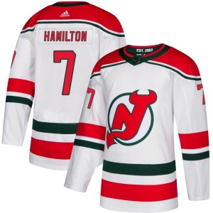 Men's New Jersey Devils Dougie Hamilton Adidas Authentic Alternate Jersey - White
