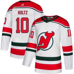 Men's New Jersey Devils Alexander Holtz Adidas Authentic Alternate Jersey - White
