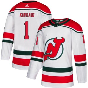 Men's New Jersey Devils Keith Kinkaid Adidas Authentic Alternate Jersey - White