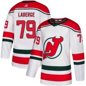 Men's New Jersey Devils Samuel Laberge Adidas Authentic Alternate Jersey - White