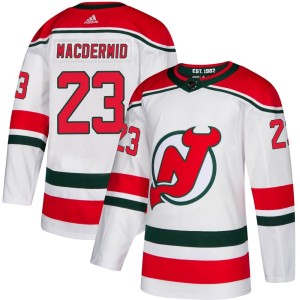 Men's New Jersey Devils Kurtis MacDermid Adidas Authentic Alternate Jersey - White