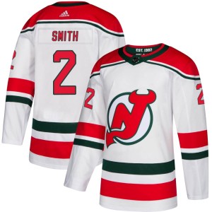 Men's New Jersey Devils Brendan Smith Adidas Authentic Alternate Jersey - White
