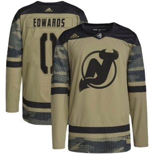 Youth New Jersey Devils Ethan Edwards Adidas Authentic Military Appreciation Practice Jersey - Camo