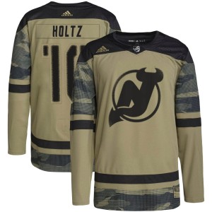 Youth New Jersey Devils Alexander Holtz Adidas Authentic Military Appreciation Practice Jersey - Camo
