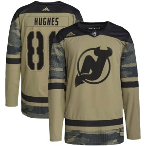 Youth New Jersey Devils Jack Hughes Adidas Authentic Military Appreciation Practice Jersey - Camo