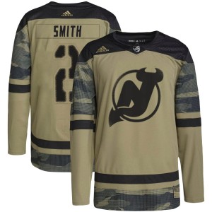 Youth New Jersey Devils Brendan Smith Adidas Authentic Military Appreciation Practice Jersey - Camo