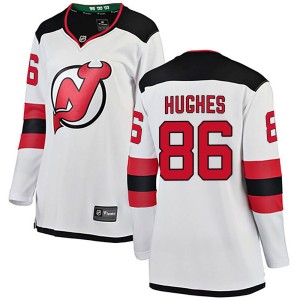 Women's New Jersey Devils Jack Hughes Fanatics Branded Breakaway Away Jersey - White