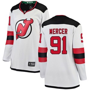 Women's New Jersey Devils Dawson Mercer Fanatics Branded Breakaway Away Jersey - White