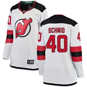 Women's New Jersey Devils Akira Schmid Fanatics Branded Breakaway Away Jersey - White