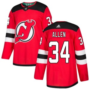 Youth New Jersey Devils Jake Allen Adidas Authentic Home Jersey - Red