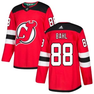 Youth New Jersey Devils Kevin Bahl Adidas Authentic Home Jersey - Red