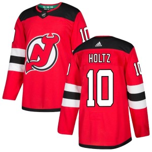 Youth New Jersey Devils Alexander Holtz Adidas Authentic Home Jersey - Red
