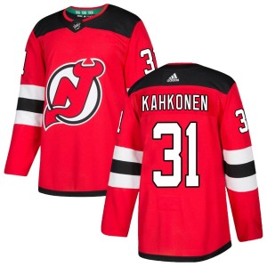 Youth New Jersey Devils Kaapo Kahkonen Adidas Authentic Home Jersey - Red