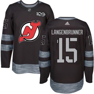 Youth New Jersey Devils Jamie Langenbrunner Authentic 1917-2017 100th Anniversary Jersey - Black