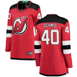Women's New Jersey Devils Akira Schmid Fanatics Branded Breakaway Home Jersey - Red