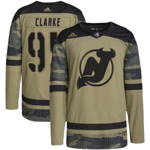 Men's New Jersey Devils Graeme Clarke Adidas Authentic Military Appreciation Practice Jersey - Camo