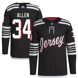 Youth New Jersey Devils Jake Allen Adidas Authentic 2021/22 Alternate Primegreen Pro Player Jersey - Black