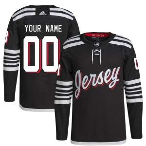 Youth New Jersey Devils Custom Adidas Authentic 2021/22 Alternate Primegreen Pro Player Jersey - Black