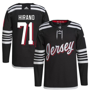 Youth New Jersey Devils Yushiroh Hirano Adidas Authentic 2021/22 Alternate Primegreen Pro Player Jersey - Black