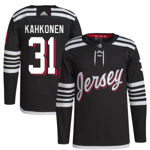 Youth New Jersey Devils Kaapo Kahkonen Adidas Authentic 2021/22 Alternate Primegreen Pro Player Jersey - Black