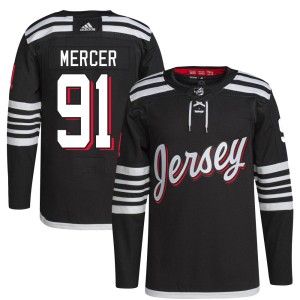 Youth New Jersey Devils Dawson Mercer Adidas Authentic 2021/22 Alternate Primegreen Pro Player Jersey - Black