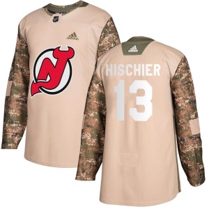 Youth New Jersey Devils Nico Hischier Adidas Authentic Veterans Day Practice Jersey - Camo