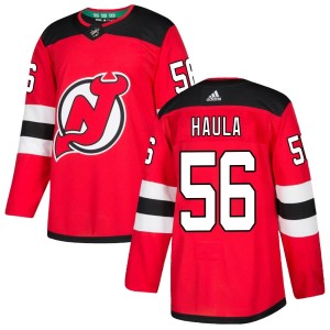 Men's New Jersey Devils Erik Haula Adidas Authentic Home Jersey - Red