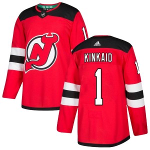Men's New Jersey Devils Keith Kinkaid Adidas Authentic Home Jersey - Red
