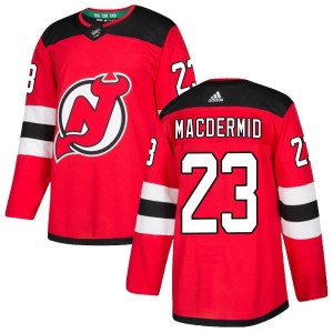 Men's New Jersey Devils Kurtis MacDermid Adidas Authentic Home Jersey - Red