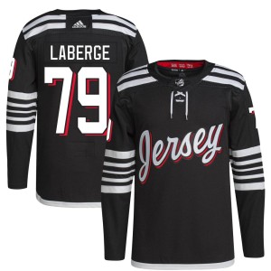 Men's New Jersey Devils Samuel Laberge Adidas Authentic 2021/22 Alternate Primegreen Pro Player Jersey - Black