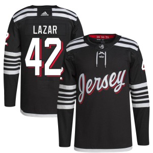 Men's New Jersey Devils Curtis Lazar Adidas Authentic 2021/22 Alternate Primegreen Pro Player Jersey - Black